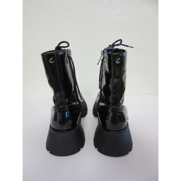 SAM EDELMAN Circus Black Lolita Combat Grunge 8.5 Lace Up Lugged Heel Boots - Picture 3 of 7